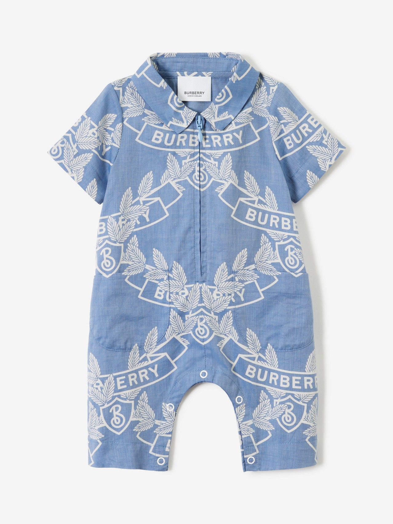 Oak Leaf Crest Cotton Playsuit